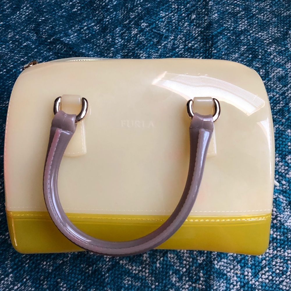 Yellow jelly Furla purse never used
